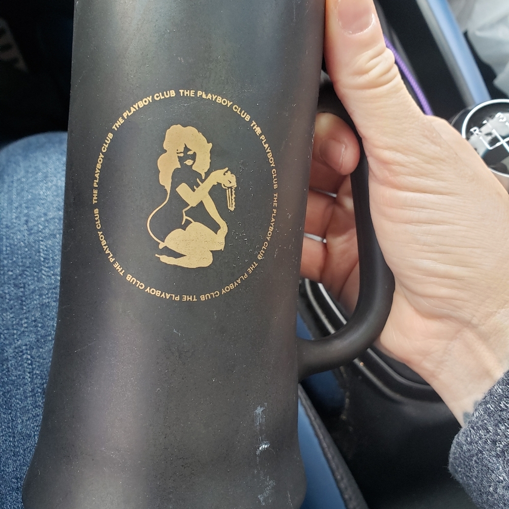 Vintage The Playboy Club matte black glass - Picture 3 of 6